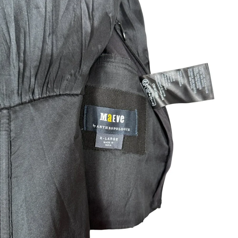 Maeve Anthropologie Off Shoulder Corset Top XL Black Cottagecore Puff - Picture 4 of 6